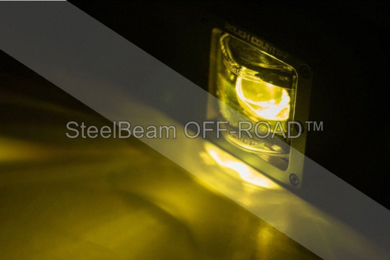 steelbeam off road™ 2" black series led fog pods — sae street legal | yellow beam | pair