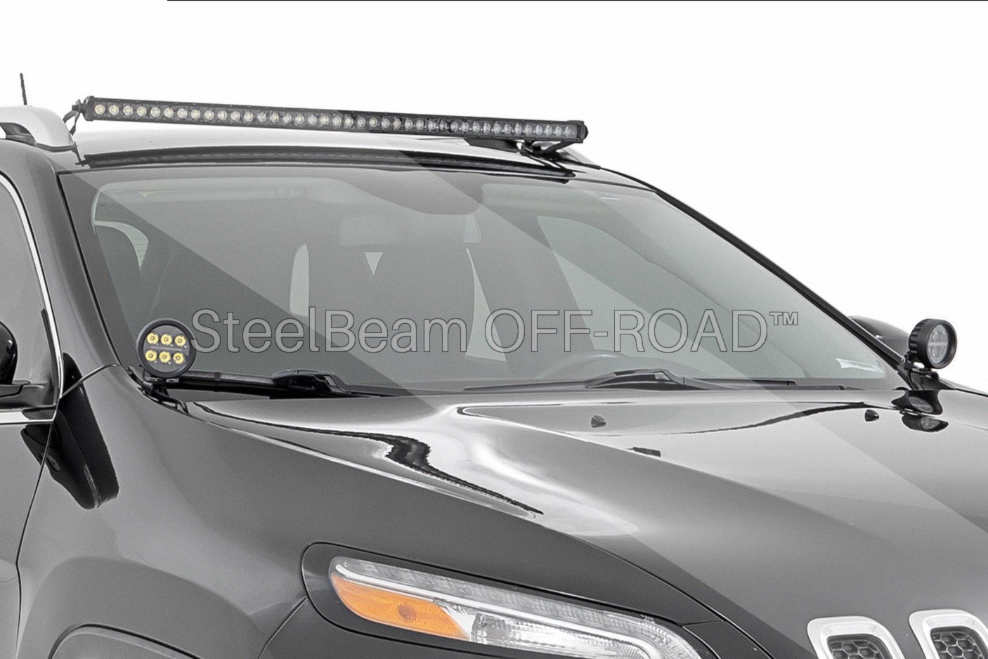 SteelBeam OFF-ROAD™ | 40" Black Single-Row Roof-Mount LED Kit for Jeep Cherokee KL (2014–2023) - Image 4