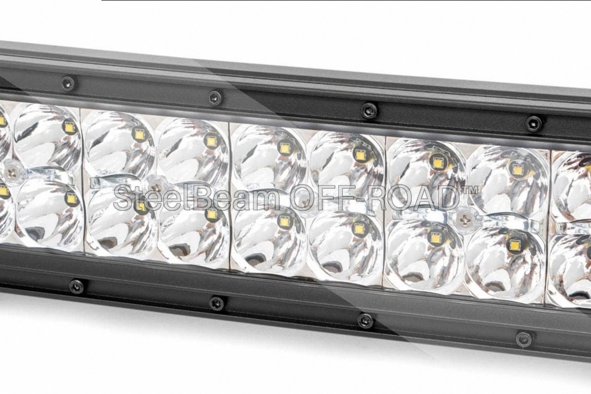 SteelBeam OFF-ROAD™ | 30-Inch Curved Chrome-Finish Dual-Row LED Light Bar — Cool White DRL - Image 4